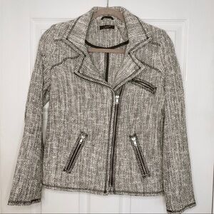 DEX Grey Moto Jacket With Zipper Detailing Small